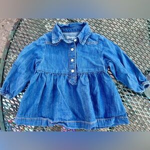 Wrangler baby girl denim dress 0-3 months long sleeve